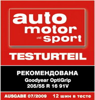 Goodyear OptiGrip победитель теста 